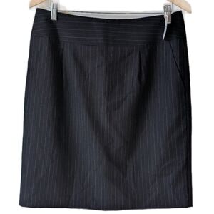 Vintage NWT Talbots Black Pinstripe Pencil Skirt Size 10